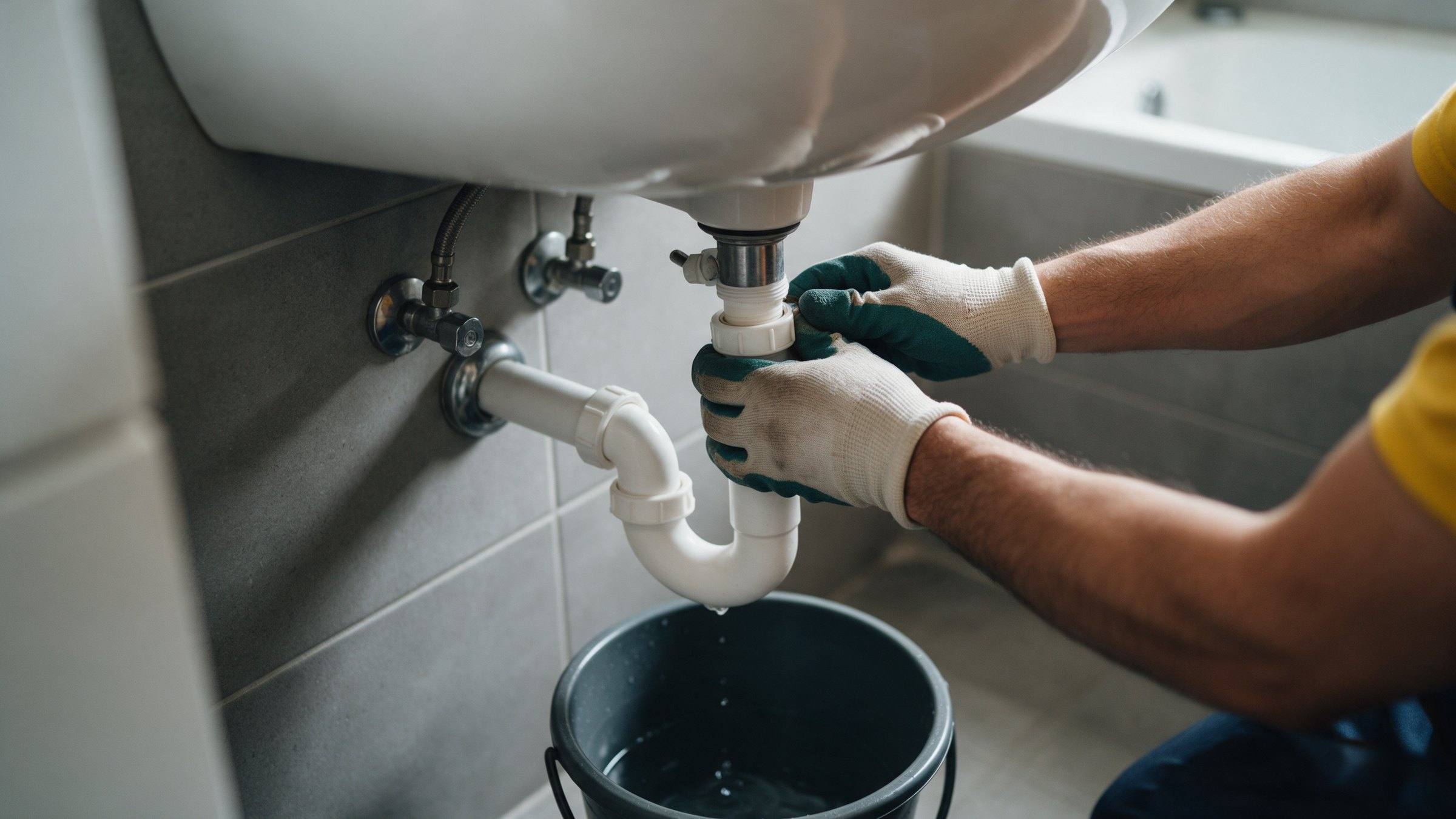 Lavabo altındaki sifonun sökülerek tıkanıklığın temizlenmesi